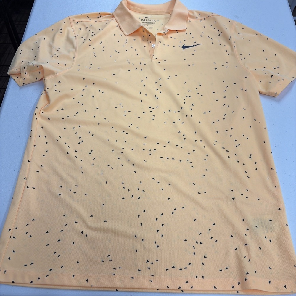 Nike Dri-FIT Victory Golf Polo Men's Size M Yellow Confetti Short Sleeve Shirt
